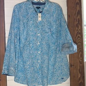 Talbots button down top 2x beach theme